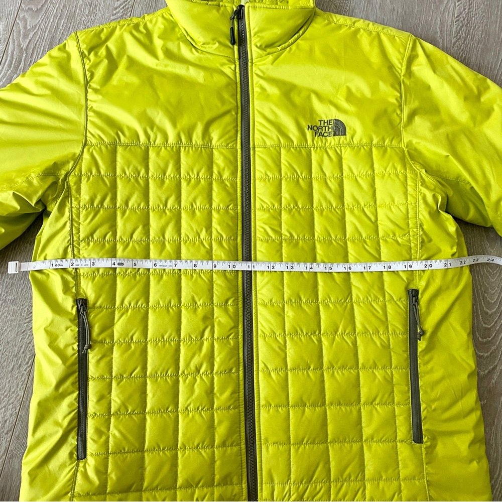 THE NORTH FACE MENS LIME GREEN DOWN PUFFER JACKET INSULATED THERMO ZIP MEDIUM - Picture 8 of 8